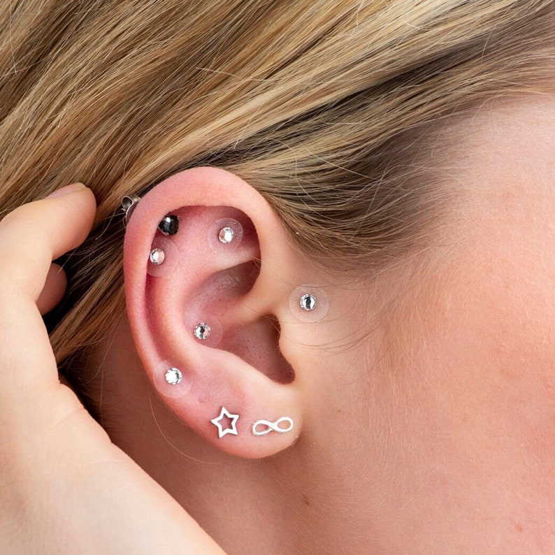 Crystal Ear Seeds and Placement Chart for Sleep & Insomnia. Etsy Hong