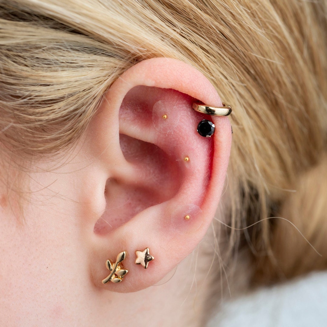 Acupuncturist Designed Tiny Gold Ear Seeds With Placement Chart to Quit