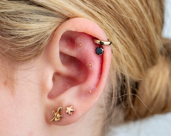 Gold Plated Ear Seeds with Acupressure Placement Chart