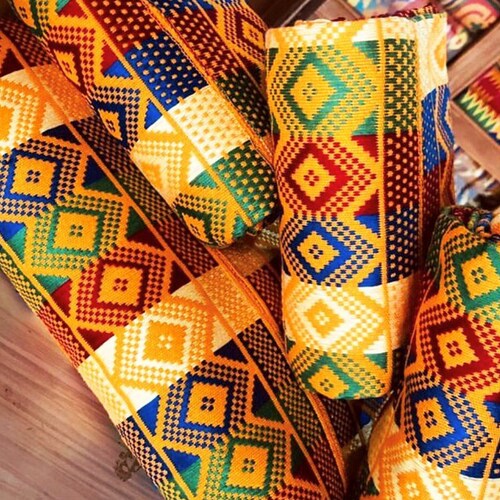 Emerald Green Gold Authentic Kente 6 Yards Genuine Ghana Etsy