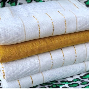 White & Gold Authentic Kente 6 yards Genuine Ghana handwoven Kente fabric and Kente Cloth Bonwire Kente African fabric African Ghana Kente.