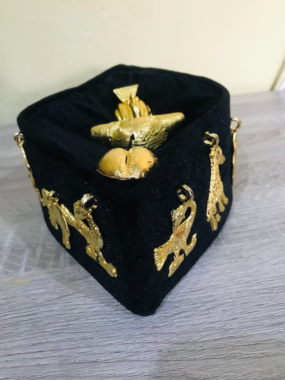 Men Royal Ashanti Hat With Brass Gold Ornaments Ghana - Etsy