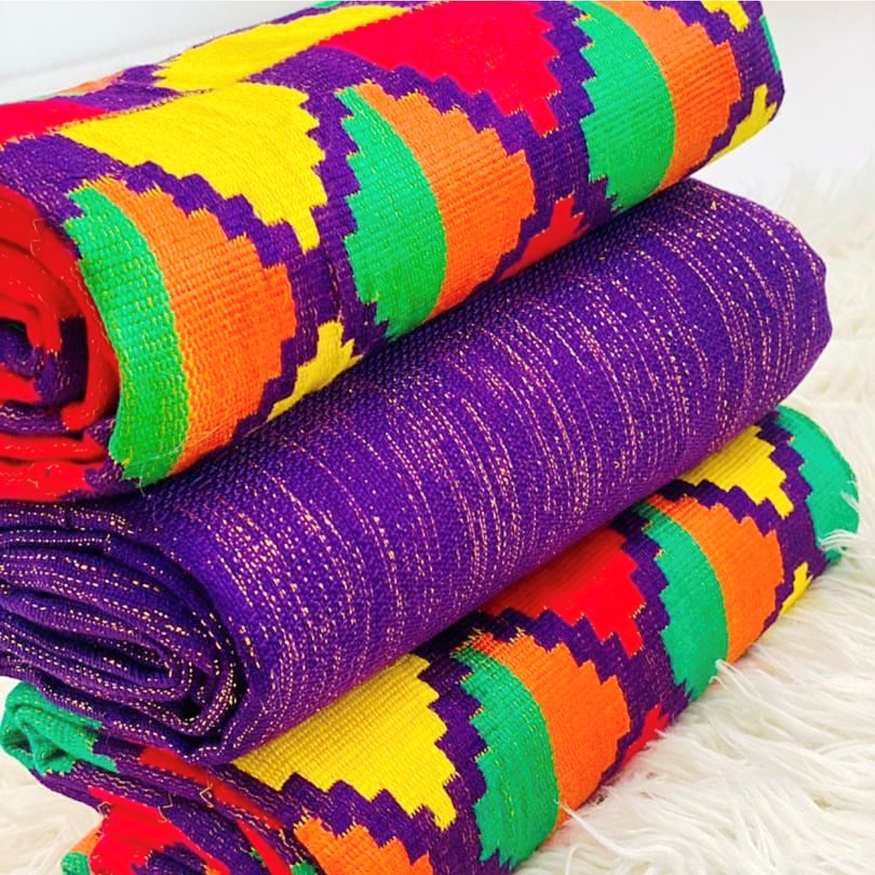 Authentic Kente 6 yards Genuine Ghana handwoven Kente fabric and Kente  Cloth Bonwire Kente African fabric African Ghana Kente Traditional