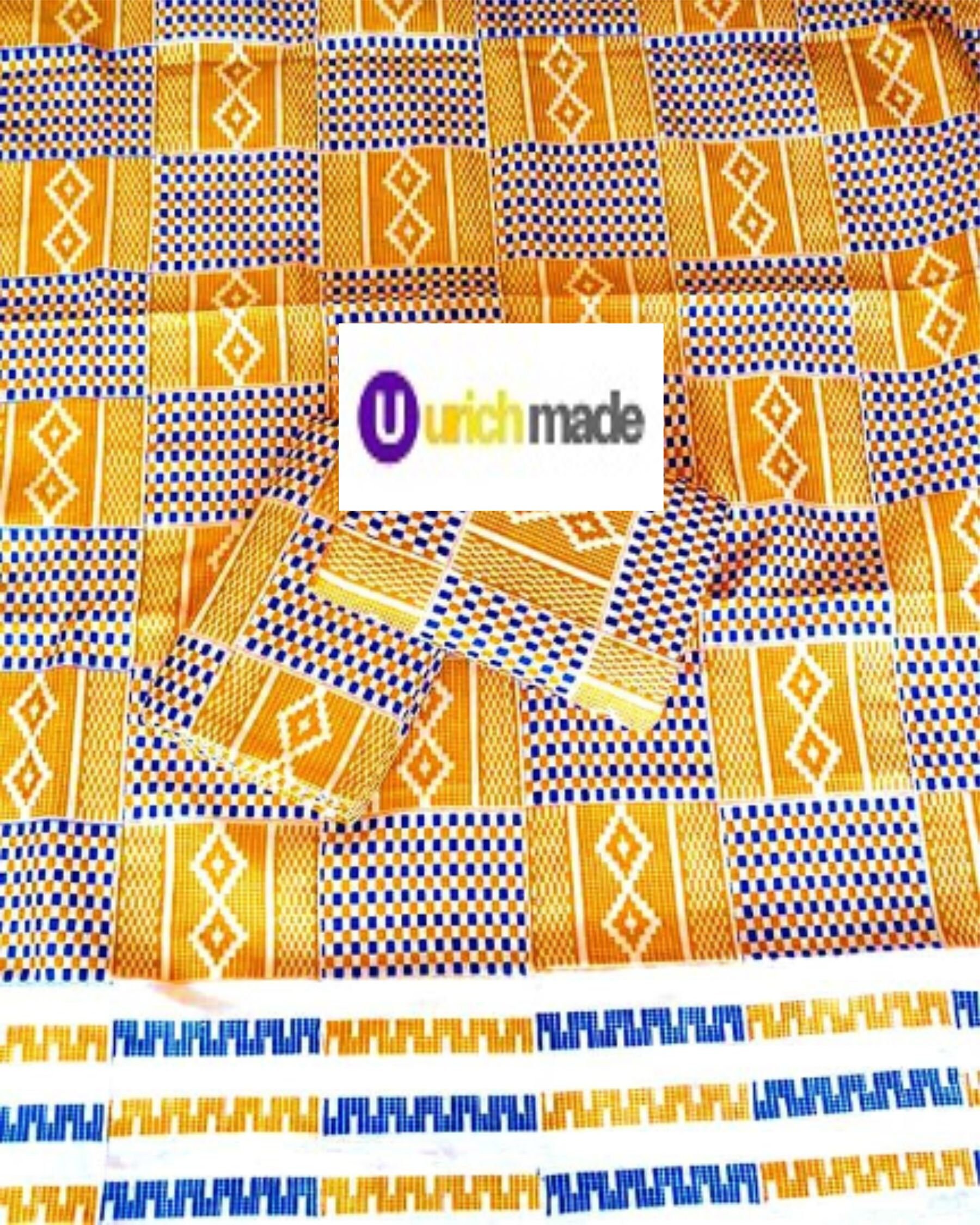 Royal Gold Handwoven kente 4 6 yards authentic Ghana kente Etsy