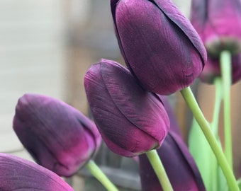 silk purple tulips etsy