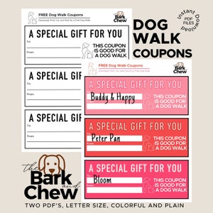 Dog Walk Coupon Dogs Dog Printable Coupon Dog Walk | Etsy