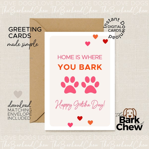 Happy Gotcha Day | New Dog Card | New Puppy Card | Greeting Cards Dogs | Gotcha Day Card | Dogs | Puppy | Dog Birthday Card | TheBarkandChew