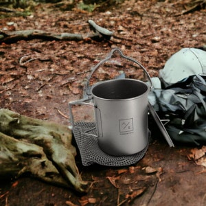 Titanium 450ml Outdoor Cookware Mug |  Cup - Mug - Pot | Ultralight-Weight Camping Gear | Outdoor Cooking Supplies