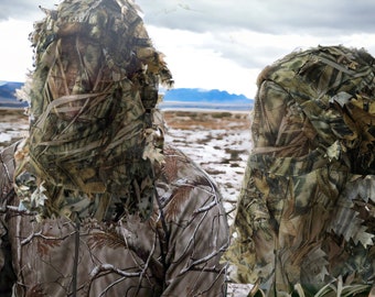 3D Camouflage Face Mask | Deep Woods | Guillotine Hunting Mesh | Bug Screen | Add Custom Name In Safety Orange