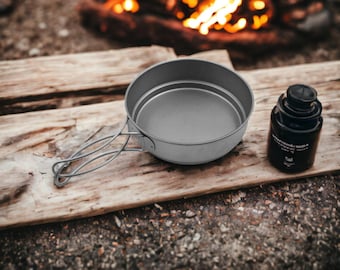 Sartén plegable de titanio: utensilios de cocina compactos para camping y mochileros