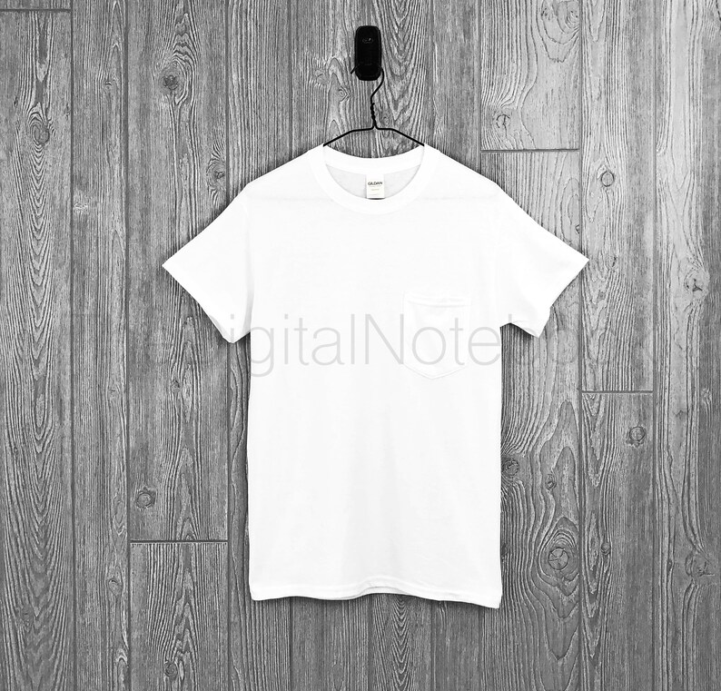 Download Instant Download Gildan White G530 Unisex Pocket T-Shirt ...