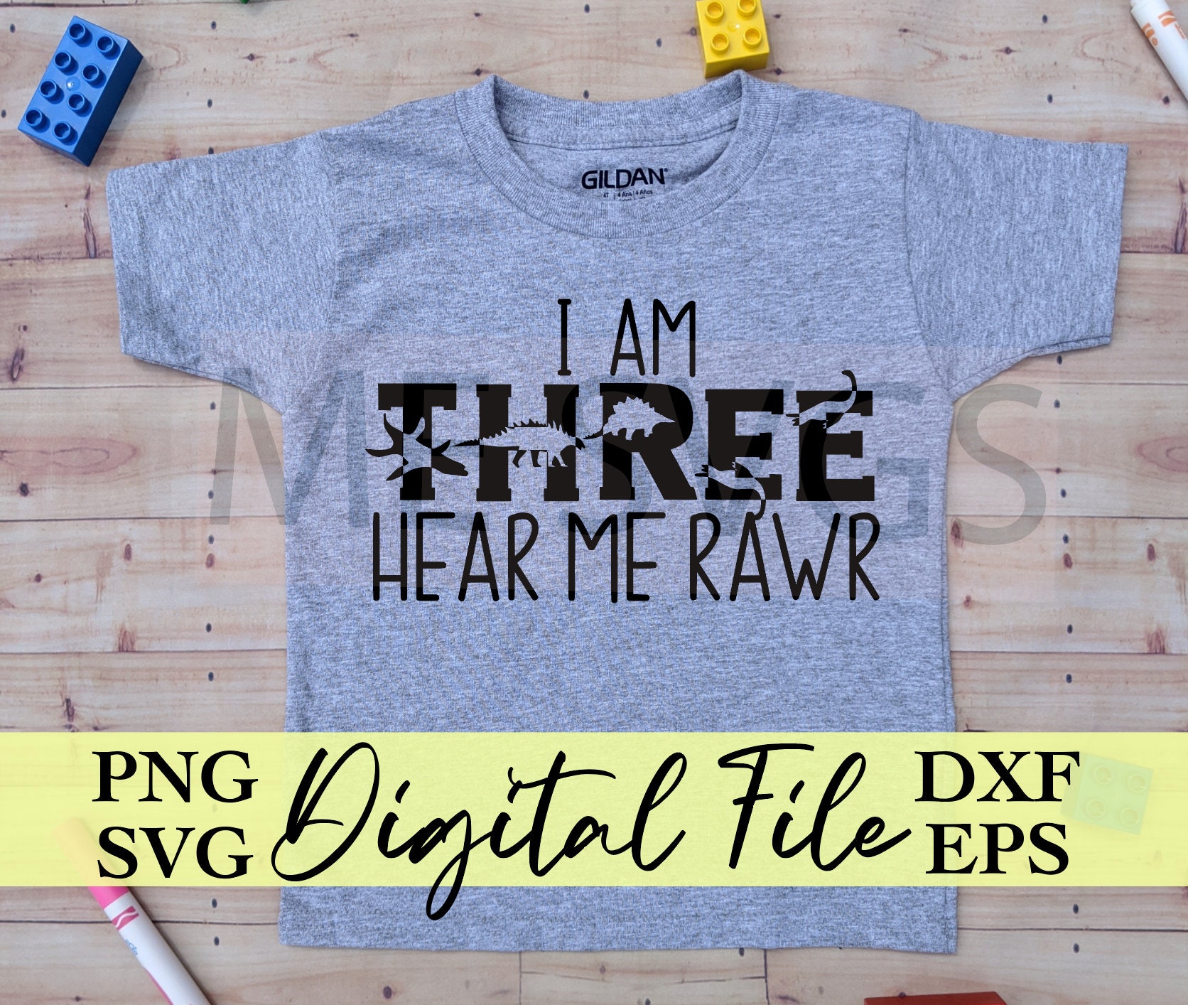 I am THREE shirt svg third birthday svg dinosaur birthday | Etsy