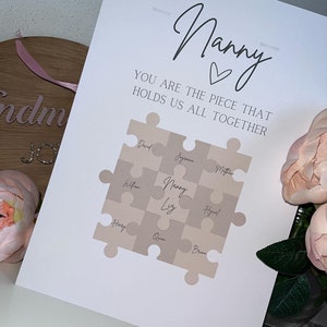 Digital Download , Grandma Gift, Nanny Gift, Puzzle Piece Print