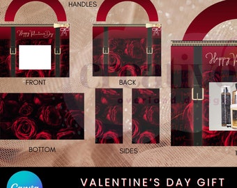 Red Roses Valentine's Day Gift Purse Template (PNG)