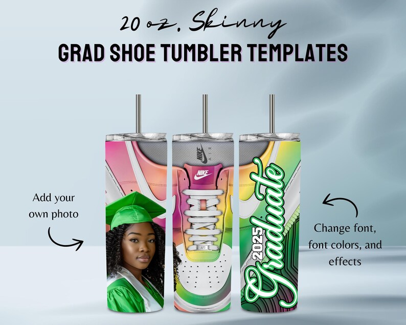 Editable Graduation Shoe Tumbler Templates - Etsy