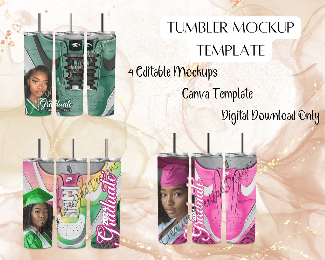 Editable Graduation Shoe Tumbler Templates - Etsy