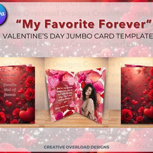 My Favorite Forever l Valentijnsdag Jumbo-kaartsjabloon l Canva l Digitale download l Aangepaste kaartontwerp l Gepersonaliseerde ambachten l 3 maten