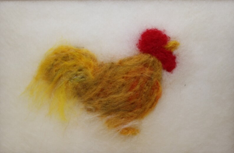 Chickens Original Felt Picture cochin chicken hybrid chicken sussex chicken
