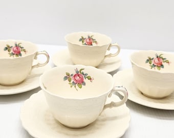 Vintage 1940s Spode Billingsley Rose Tea Cup and Saucer Set Vintage 1940s Spode Billingsley Rose Tea Cup and Saucer Set