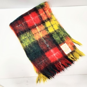 Hudson Bay Blanket Made in Scotland, Vintage Mohair and Wool. This is the ORIGINAL HBC Throw Lap Blanket from Scotland.  46&quot; x 36&quot;