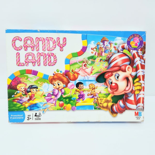 Vintage Candy Land Brettspiel, 2009 Französisch und Englisch, Vorschulalter 3+, Das erste Spiel eines Kindes, Hasbro Kanada 2-4 Spieler, Milton Bradley