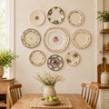 Vintage Mismatched Floral Plates Wall Decor Set Cottagecore China Plate Collection Shabby Chic Kitchen Wall Display Vintage Plate Wall Set