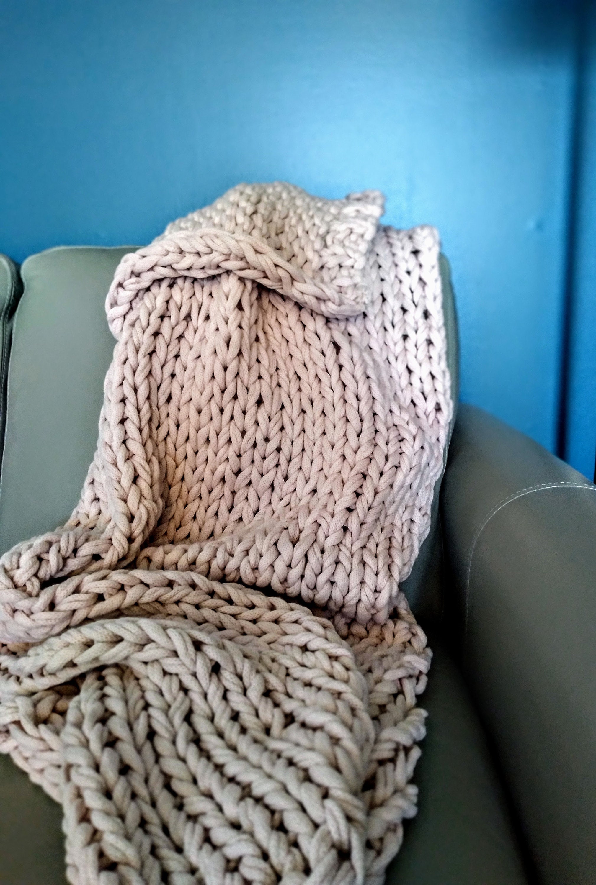 Dusty Rose pink chunky knit blanket Chunky Braided Soft and Etsy