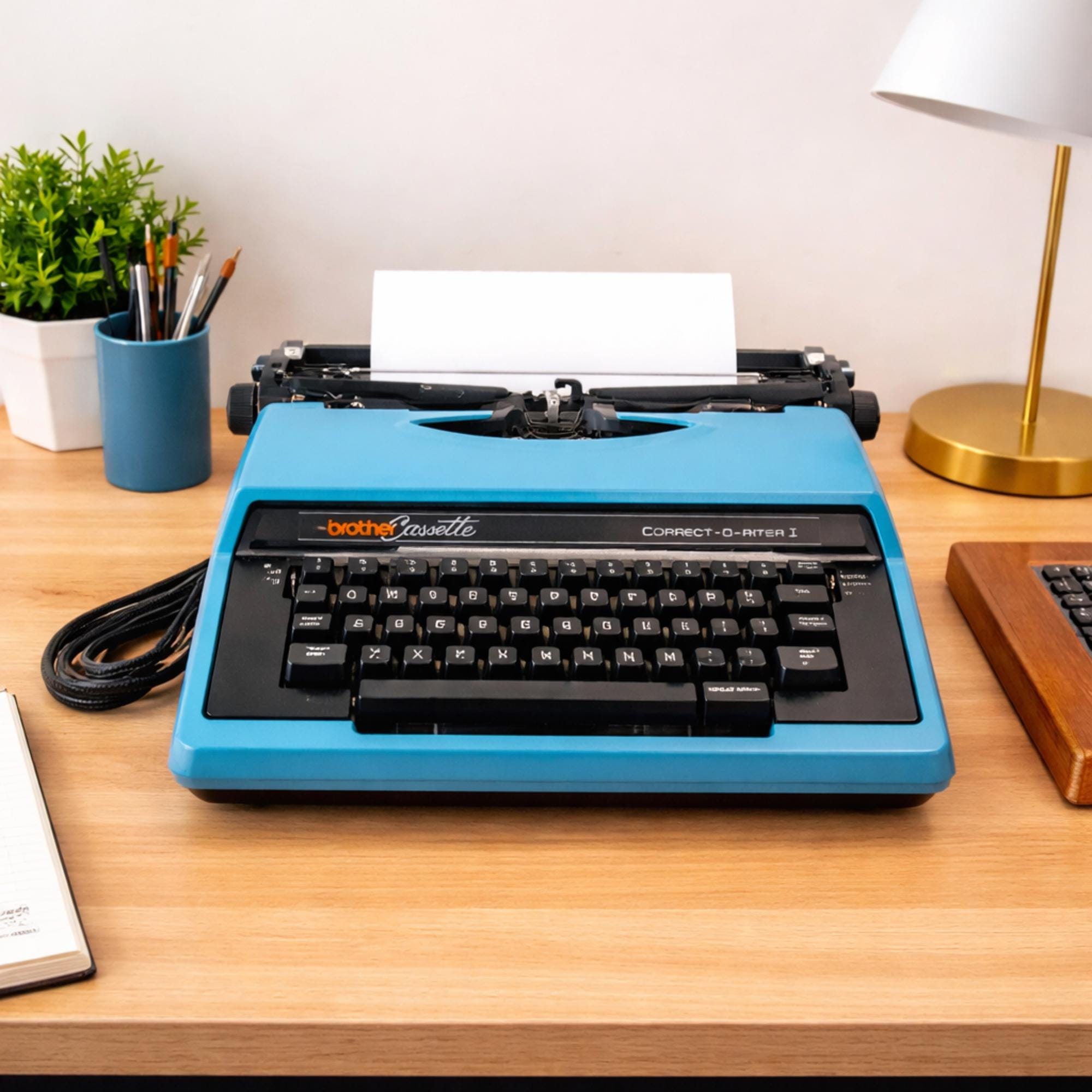 1960's Blue Vintage Brother Cassette Correct-o-riter I Electric