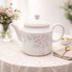 Vintage Sadler Teapot, Pink Roses 4 cups Teapot Charles Rennie Mackintosh England Rose Pink and Grey Floral teapot, Cottagecore, Grannycore