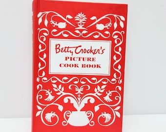 Betty Crocker's Picture Cookbook, Red Hardcover Cookbook, 1950, 1998 Hearst Magazines Inc & General Mills, Inc, Red Kitchen Decor