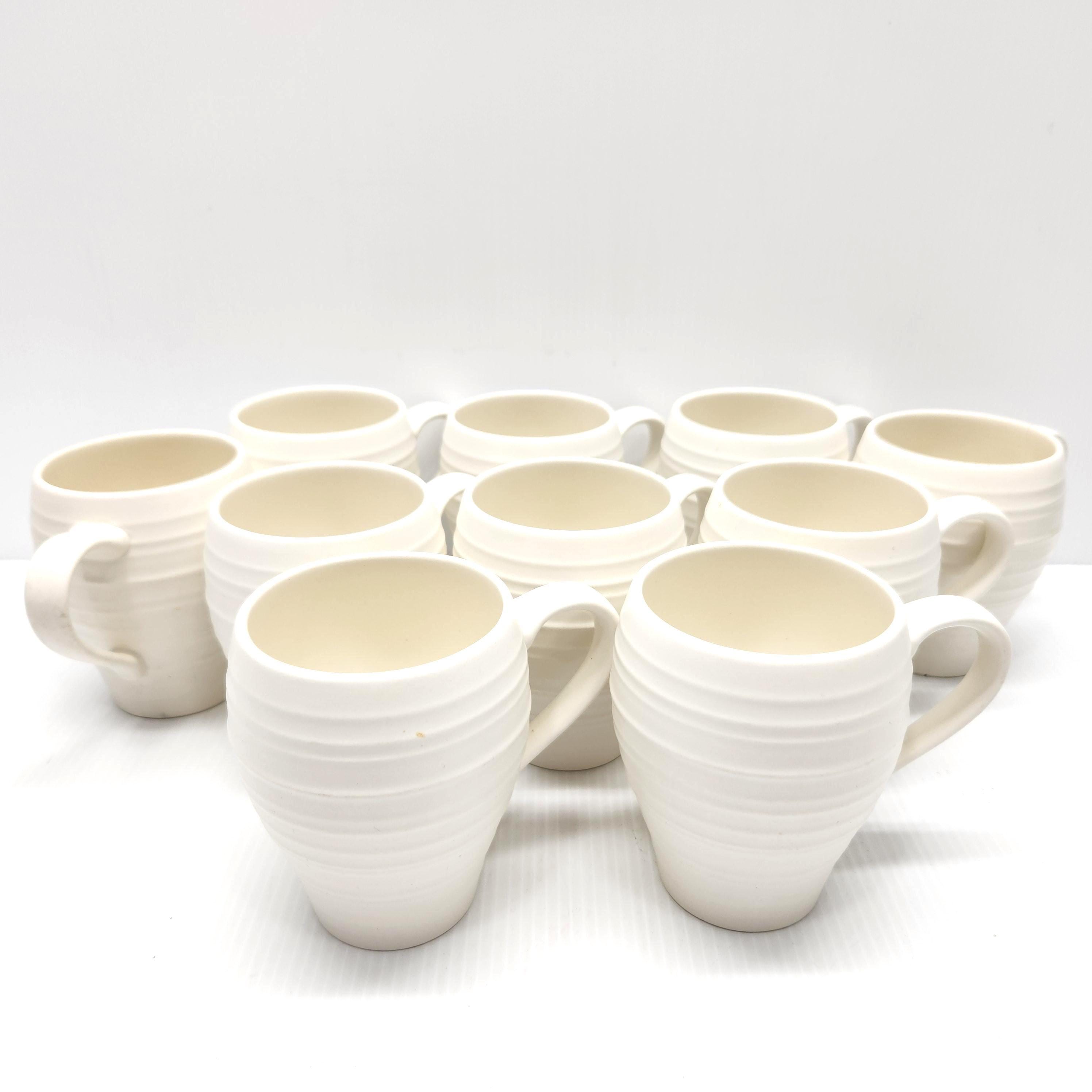 Mikasa Swirl White Mugs Coffee Set Cream Jug Sugar Bowl DJ100