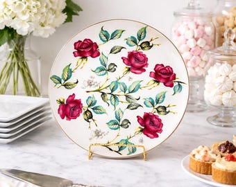 Noritake Luncheon Plate Doral Maroon Gold Band China Dinnerware