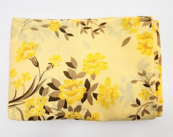 C.S.Brooks Canada Twin Size Flat Sheet, 3 available, 70&#39;s yellow floral sheet yellow and brown floral fabric for crafts or curtains Canada