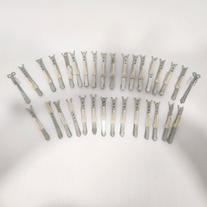 Lot of Vintage curtain hooks, metal and plastic retro style replacement hooks for drapes