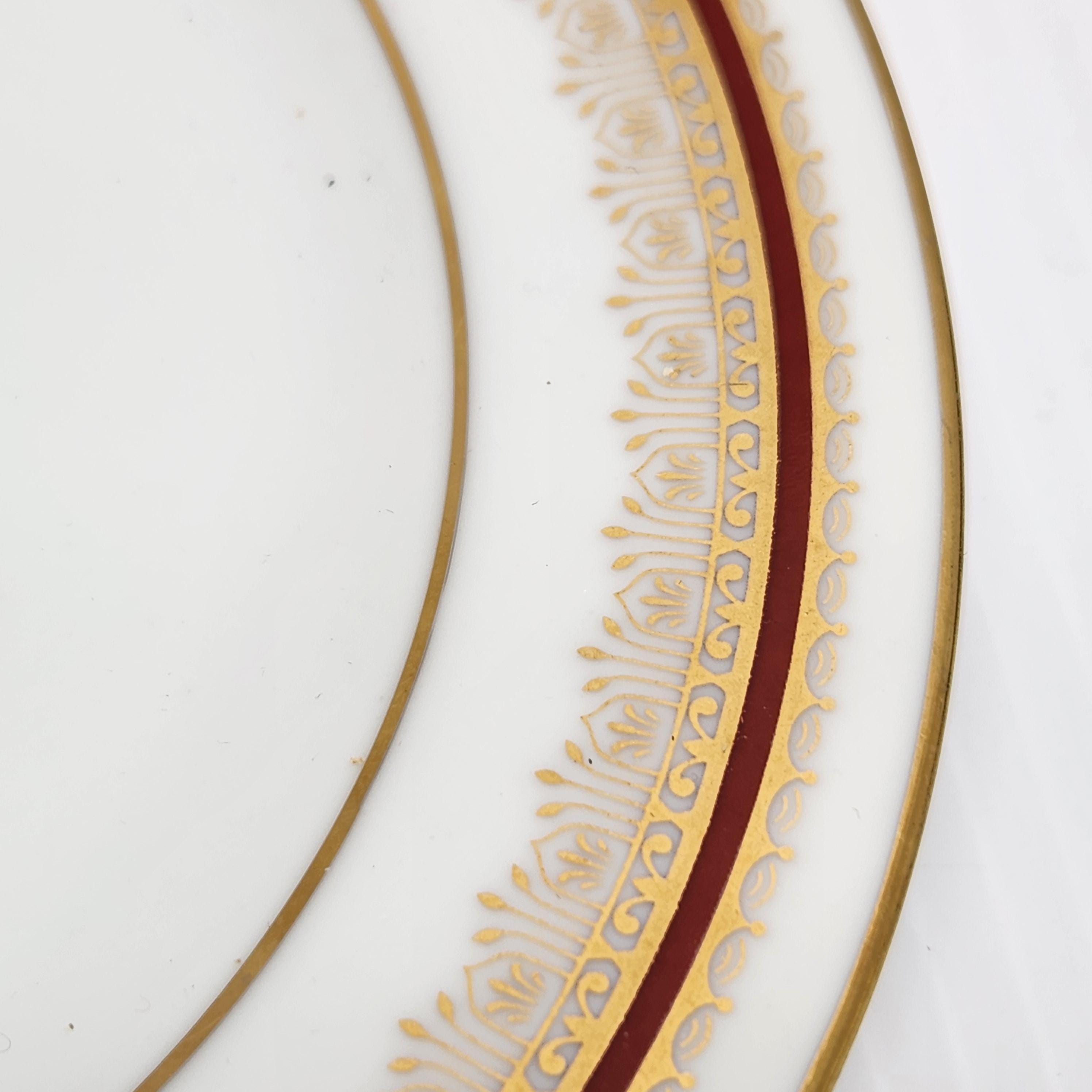 Noritake プレート 6枚セット レッド ゴールド Noritake Doral Maroon Fine China Tea Set – 6 Cups & Saucers With 6
