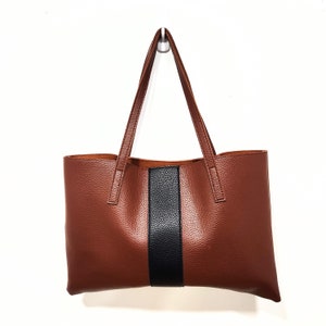Tan Tote Bag, inside pocket, 2 handles, messenger bag tan purse laptop case 17&quot; x 11&quot; large purse travel tote, Carry on