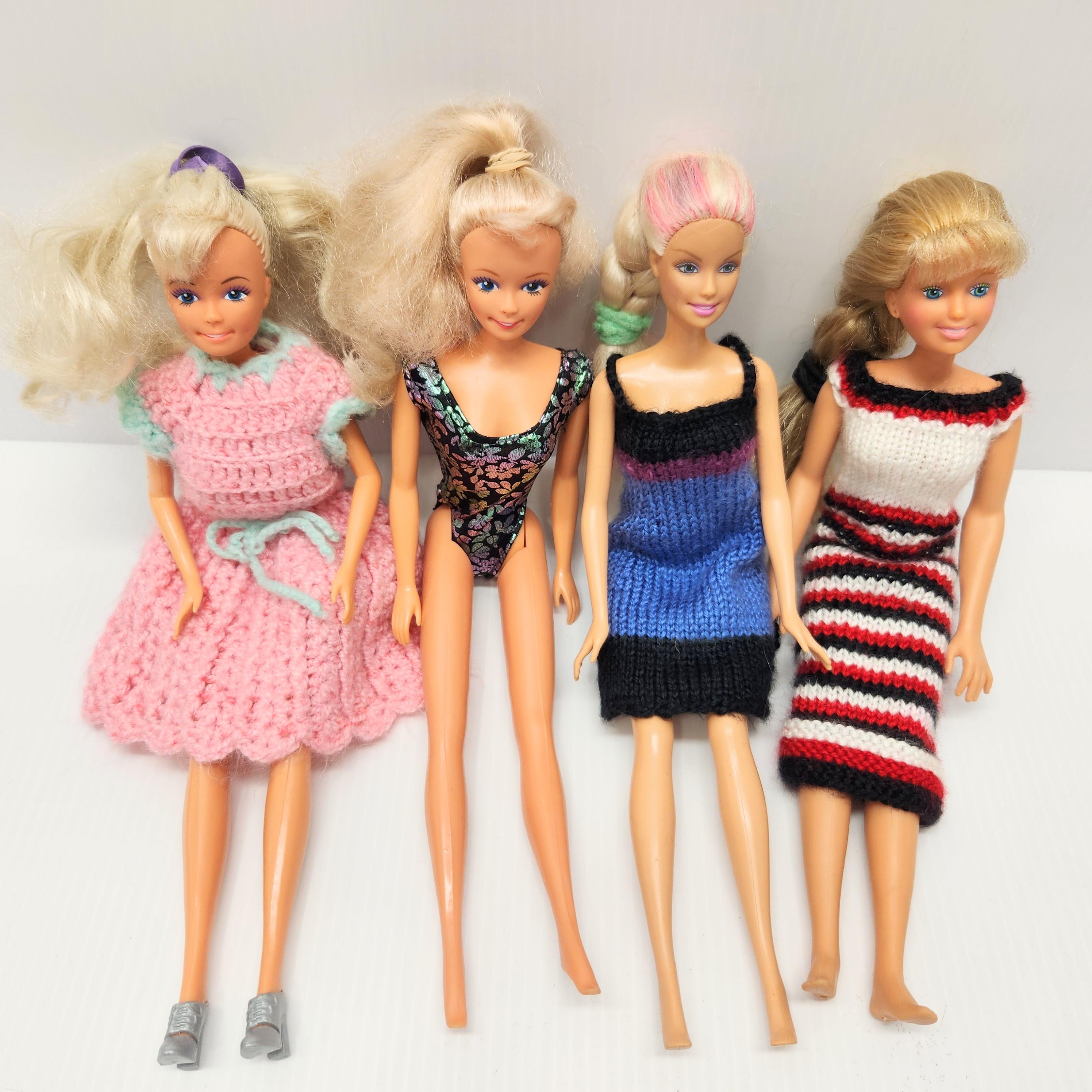 4 Vintage Barbie Dolls, 1980's and 1990's, 4 Assorted Barbie