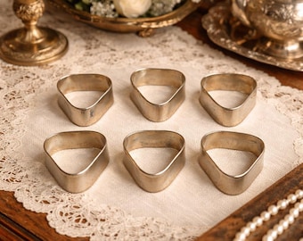 Vintage Silverplate Napkin Rings Set of 6 Eaton’s Canada Made in Hong Kong Mid Century  Napkin Holders Tableware Elegant Dining Decor
