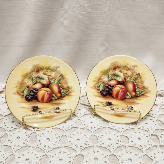 AYNSLEY ORCHARD GOLD 4点セット Vintage Aynsley Orchard Gold Plate With Fruit Bone China Tea Set