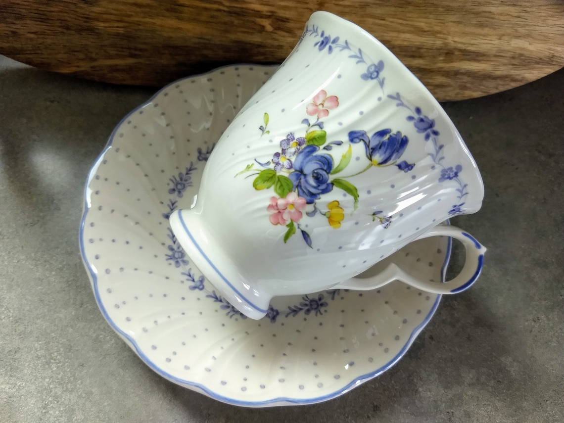Nikko Tableware Japan Blue Peony teacup and saucer set Etsy