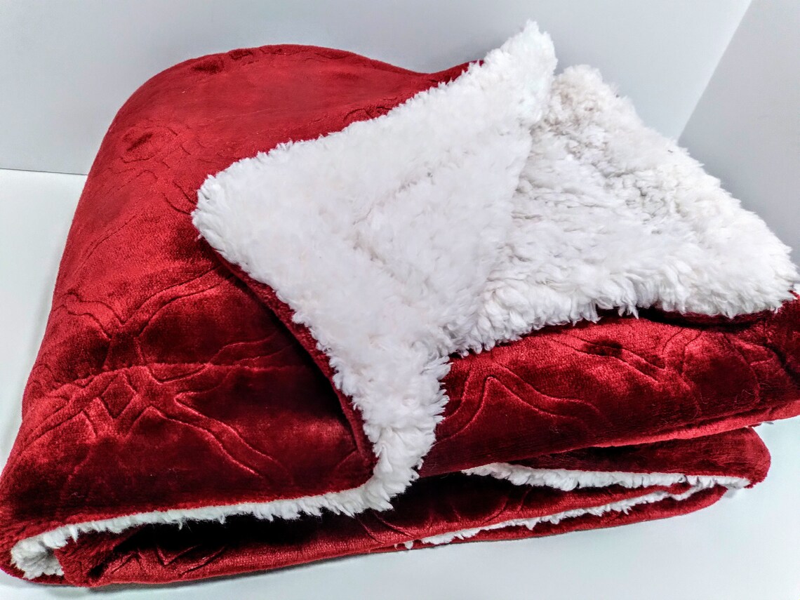 Cozy red throw blanket throw blanket gift set red and white Etsy