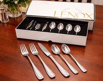 104 Piece Lenox Middleton Stainless Service 12, 18/10 Flatware Set