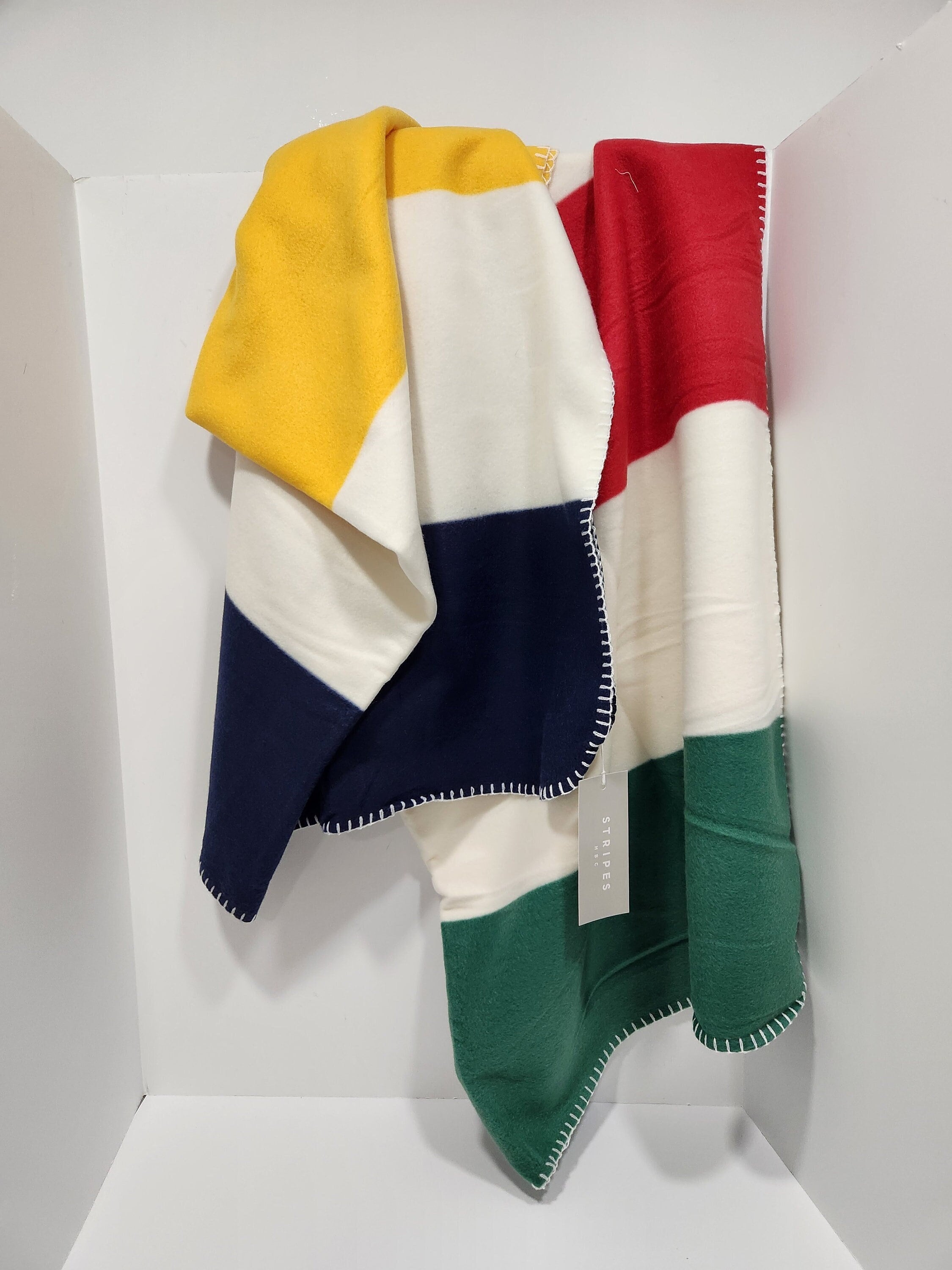 Hudson Bay Blanket Bold Sterling Fleece Throw Multi Stripe HBC Canada Gift Etsy