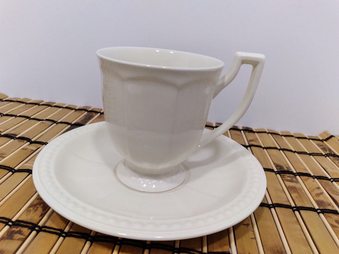Bowring Canada Ivory Pearl Cream Footed Tea Cups and Saucers Etsy