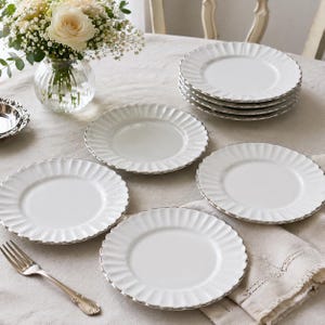 Noritake Doral Maroon Fine China Tea Set – 6 Cups & Saucers With 6