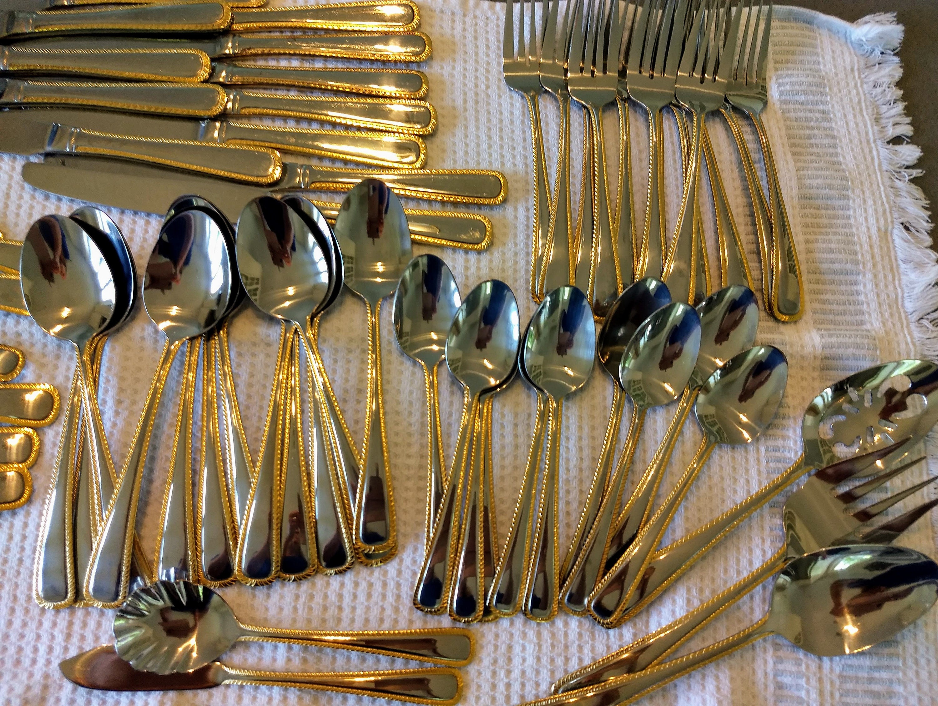 International Silver ROYAL BEAD GOLD Stainless Flatware 5 Etsy