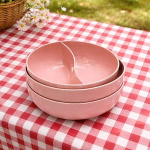 Vintage Stetson Melmac serveerschaal duurzame stoffige roze melamine antieke kom picknick theekransje schotel herbruikbare camping serveergerei retro kom