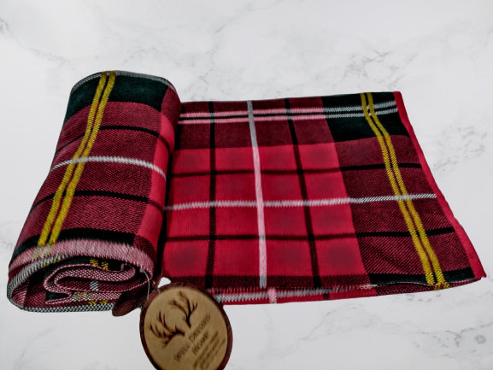 Red plaid throw blanket gift set blanket gift box red green Etsy