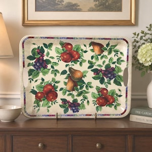 Vintage Sonoma Fruit Melamine Serving Tray Large Rectangular Apples Pears Grapes Kitchen Decor Farmhouse Serving Platter Wall Display