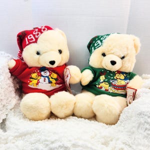 Vintage Weihnachtsbär Urlaub Plüsch Teddy Sammlerstück Kmart Dekoration Festliches Kuscheltier Ausstellungsstück Großes Dekor Retro Geschenk Nostalgisch